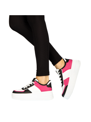 Αθλητικά Παπούτσια, Γυναικεία αθλητικά παπούτσια Biona λευκά με ροζ - Kalapod.gr